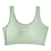 Teen Bras for Girls Ages 12-14 Teen Girls' Sports Bra Racerback Straps \u0026 Soft Elastic Waistband Cotton \u0026 Spandex for 10 To 16 Years Clearance Bras Green, M